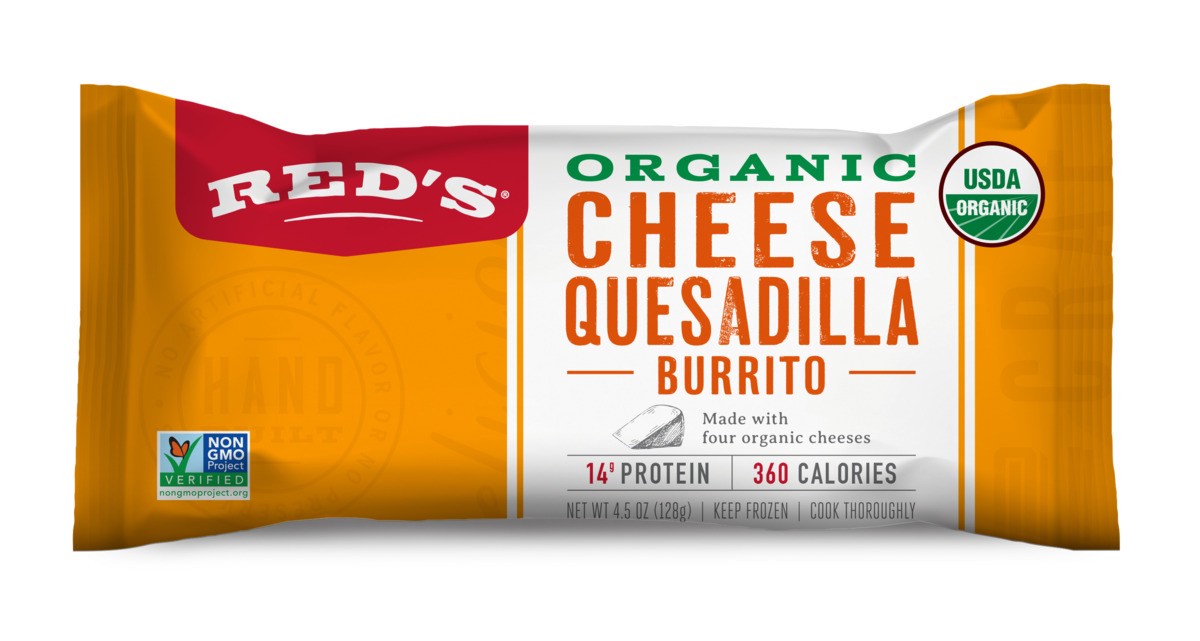 slide 1 of 1, Red's Organic Cheese Quesadilla Burrito 4.5 oz, 4.5 oz