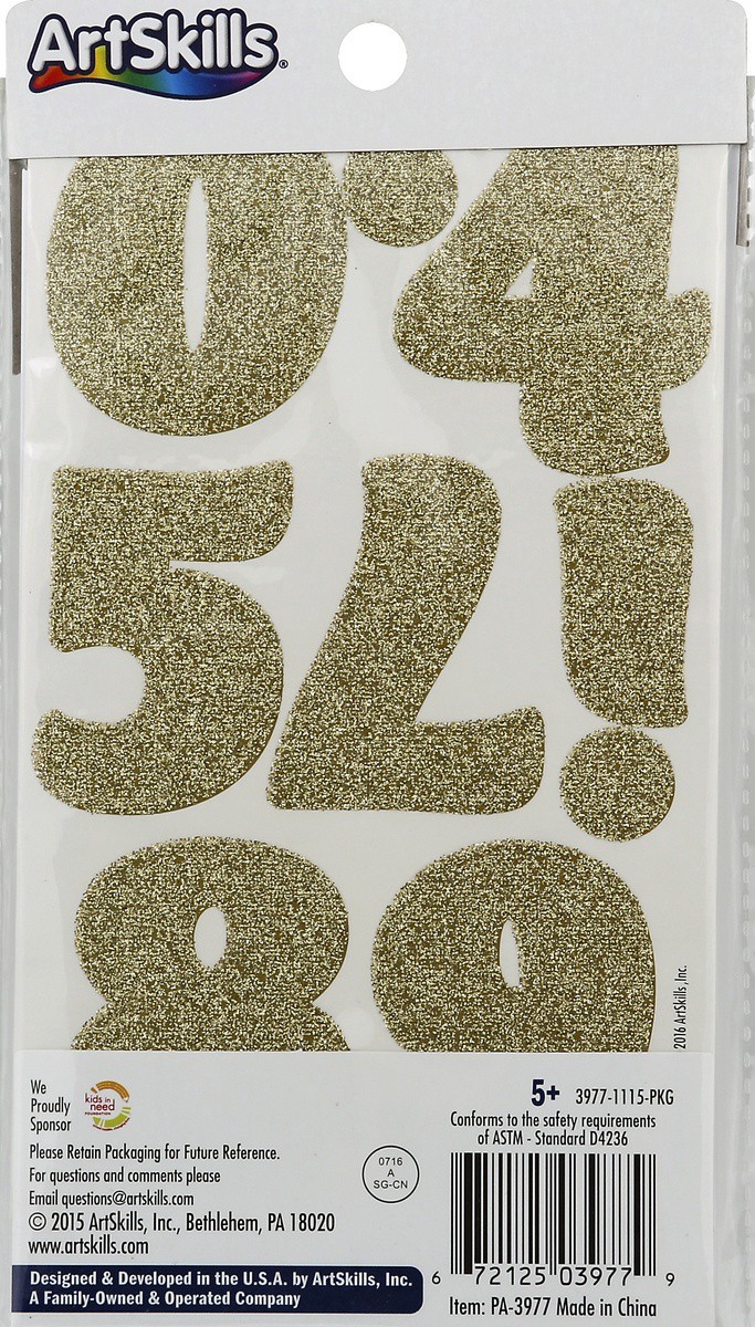 slide 2 of 6, ArtSkills Glittery Letter Stickers And Numbers, 72 ct