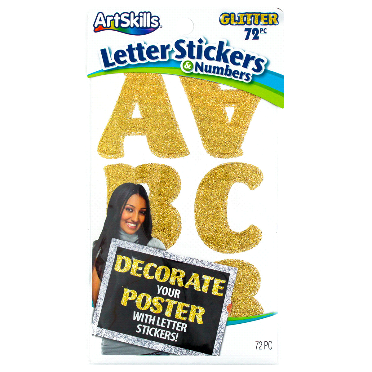 slide 1 of 6, ArtSkills Glittery Letter Stickers And Numbers, 72 ct