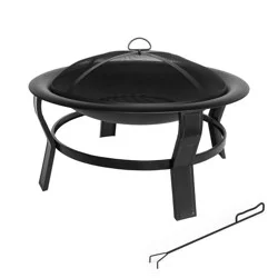 HD Designs Outdoors 30-Inch Round Steel Fire Pit