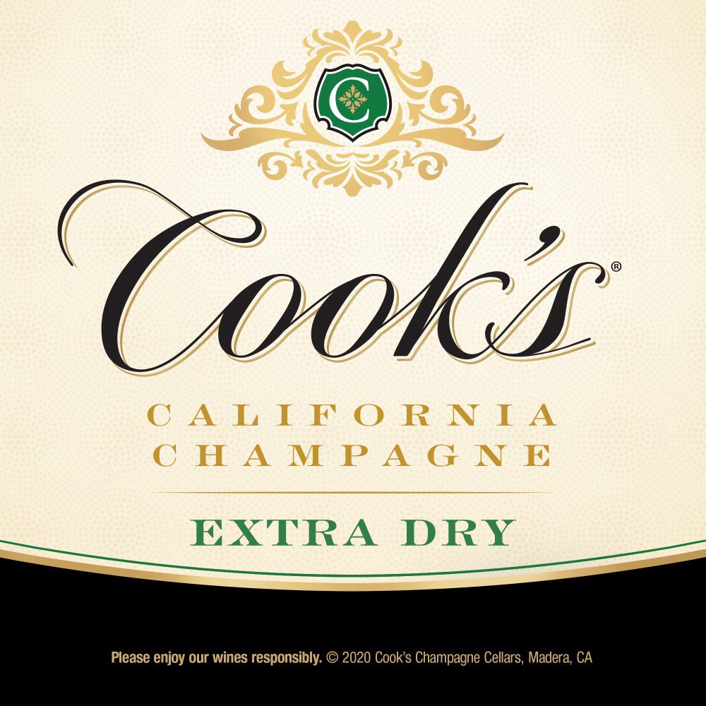 slide 7 of 7, Cook's California Champagne Extra Dry White Sparkling Wine, 4 pk 187 mL Mini Bottles, 25.28 fl. oz