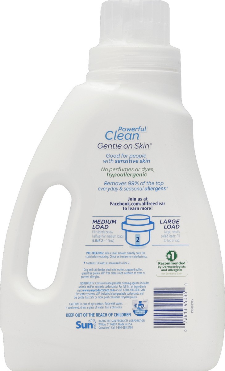 slide 6 of 6, All Free & Clear Laundry Liquid Detergent, 46.5 oz