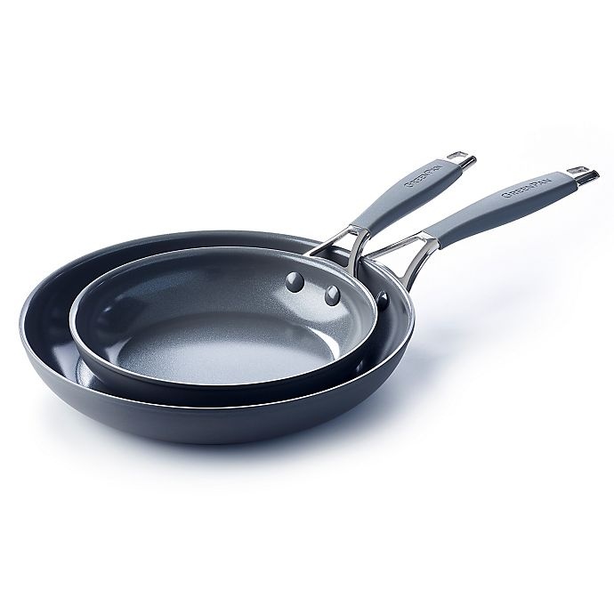 slide 1 of 6, GreenPan York Ceramic Nonstick Hard-Anodized Aluminum Fry Pan Set, 2 ct