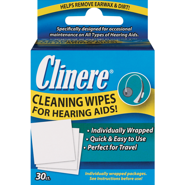 slide 1 of 1, Clinere Hearing Aid Cleaning Wipes, 1 ct