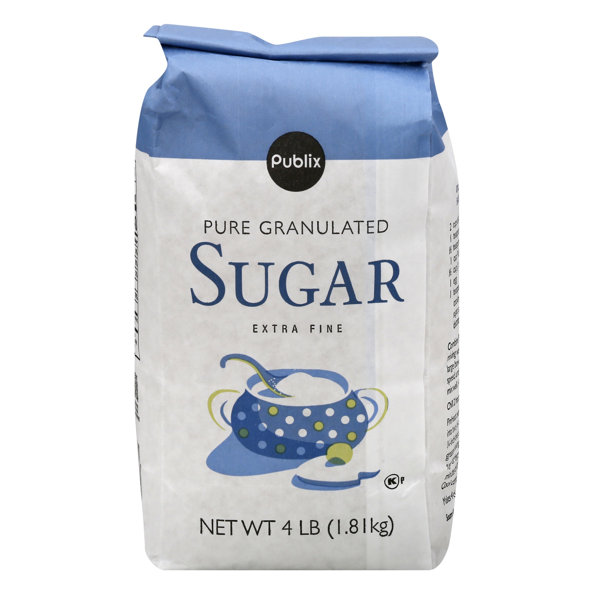 slide 1 of 1, Publix Pure Granulated Extra Fine Sugar, 4 lb