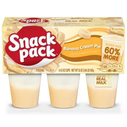 Snack Pack Super Size Banana Cream Pie Flavored Pudding, 5.5 oz Pudding Cups, 6 Count, 8 Pack