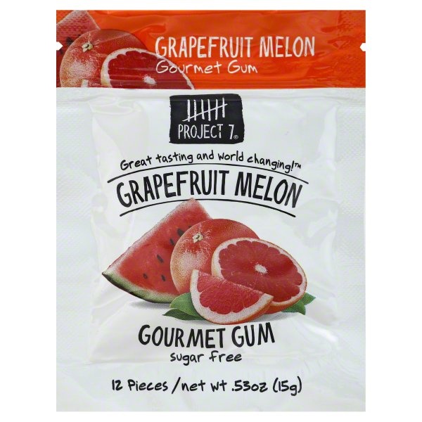 slide 1 of 6, Project 62 Sugar-Free Gum, Grapefruit Melon, 12 ct