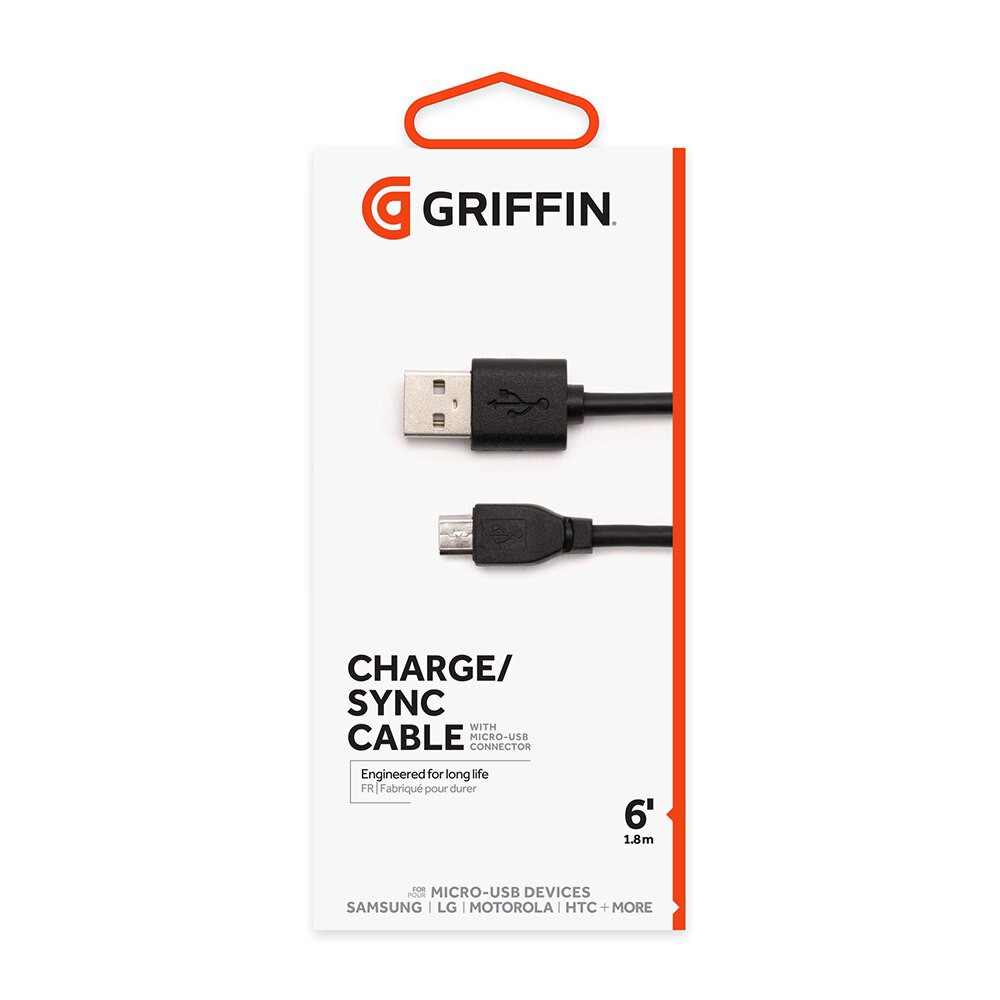 slide 2 of 3, Gr Usb To Micro Usb Cable, 6ft Blk, 6 ft