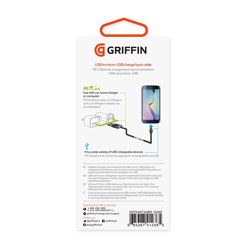 slide 3 of 3, Gr Usb To Micro Usb Cable, 6ft Blk, 6 ft