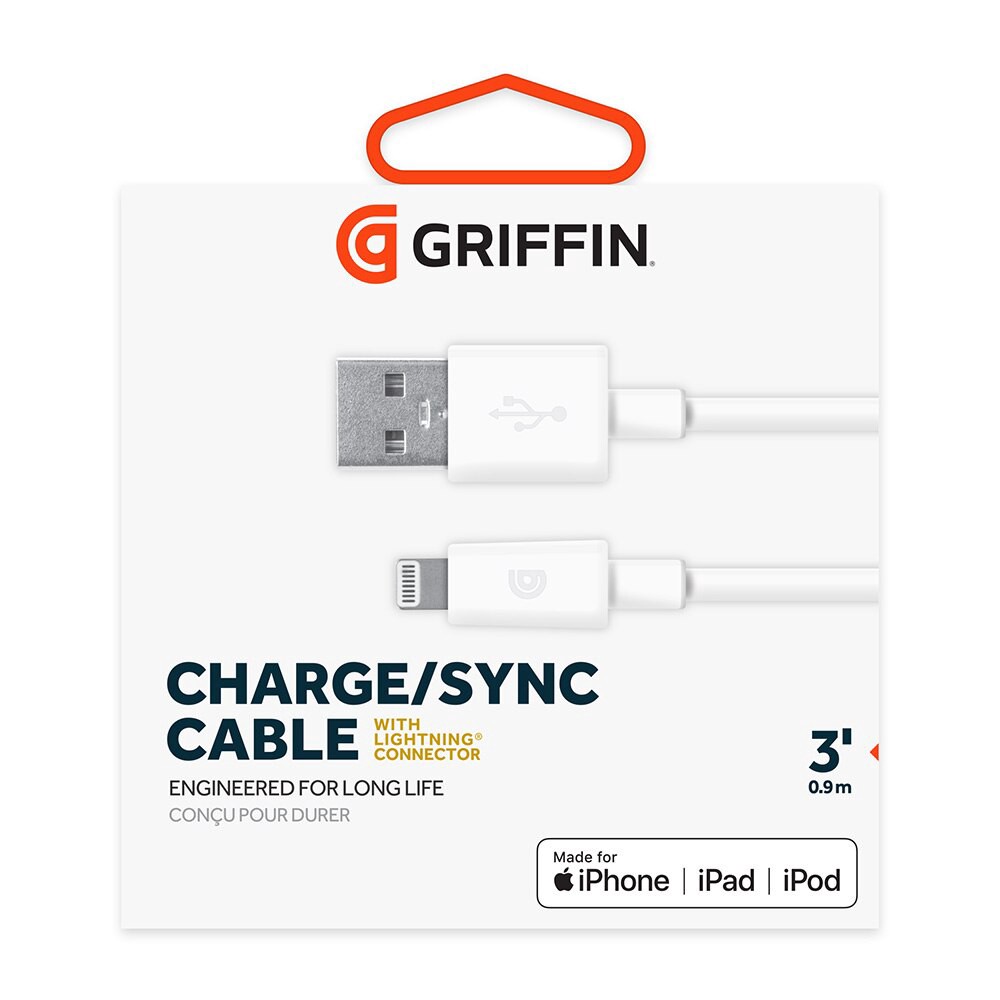 slide 3 of 3, Gr Usb To Lightning Cable 3 Ft Whit, 1 ct