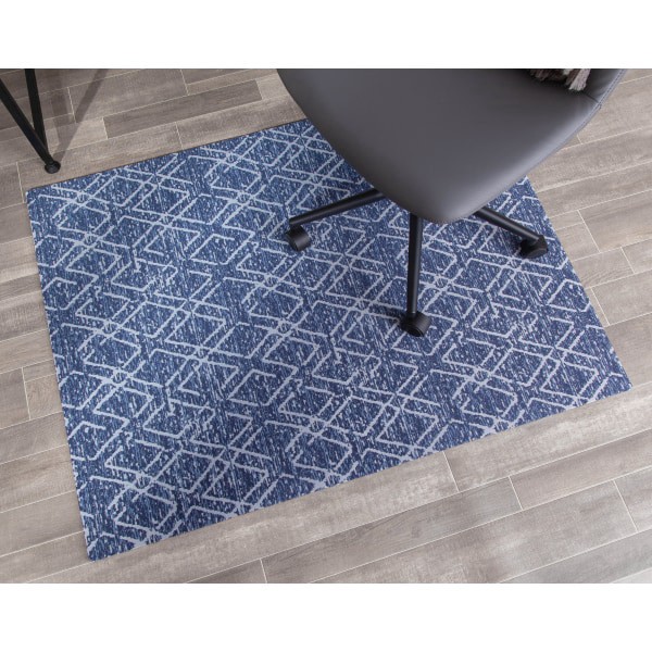 slide 2 of 8, Realspace Designer Chair Mat, 48'' X 36'', Blue/Ivory, 48 in