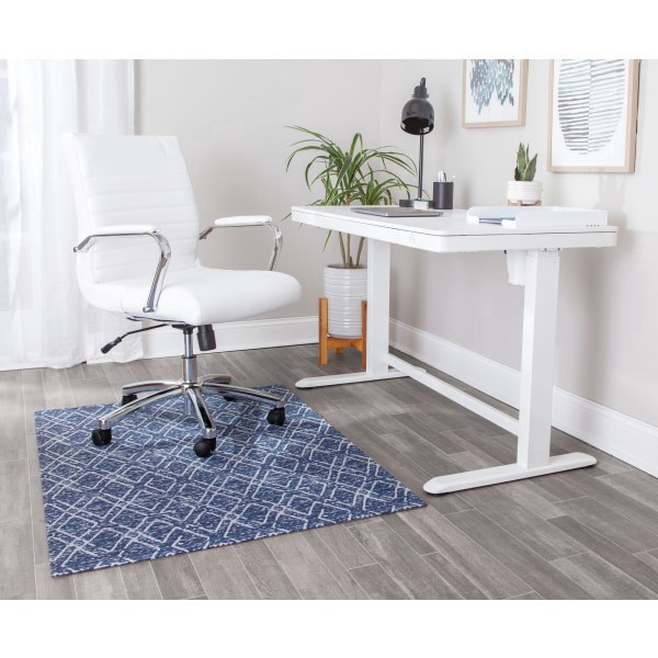 slide 4 of 8, Realspace Designer Chair Mat, 48'' X 36'', Blue/Ivory, 48 in
