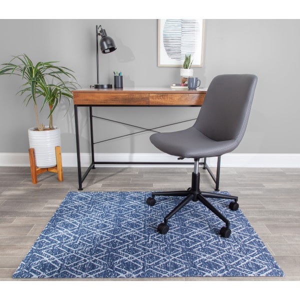slide 3 of 8, Realspace Designer Chair Mat, 48'' X 36'', Blue/Ivory, 48 in
