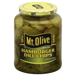 Mt. Olive Chips Hamburger Dill Chips Pickles 32 Ounces