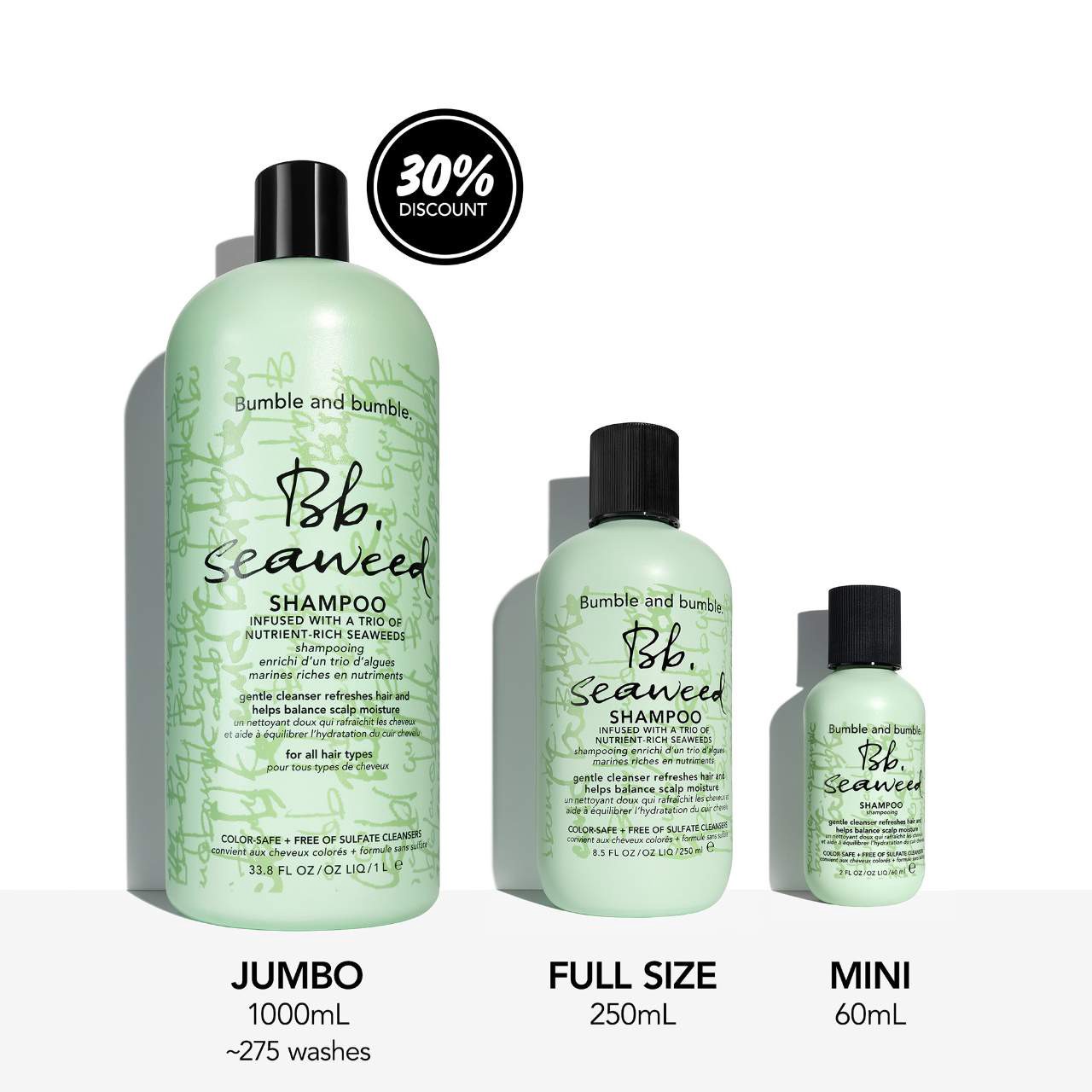 slide 11 of 11, Bumble and bumble Seaweed Nourishing Shampoo 8.5 oz / 250 ml, 