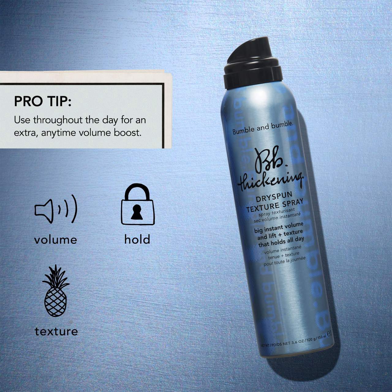slide 7 of 8, Bumble and bumble Thickening Dryspun Volume Texture Spray, 