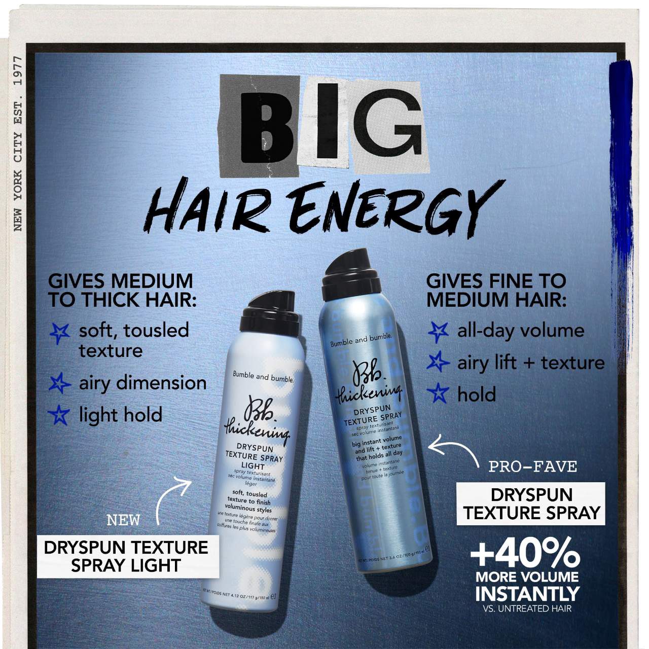 slide 7 of 8, Bumble and bumble Thickening Dryspun Texture Spray Light 4.12 oz, 