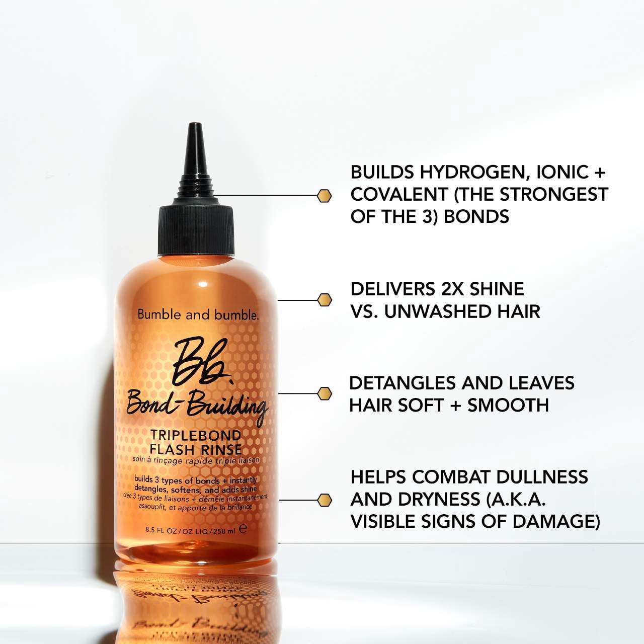 slide 7 of 10, Bumble and bumble Bond-Building TripleBond Flash Rinse for Damaged Hair 8.5 oz / 250 mL,