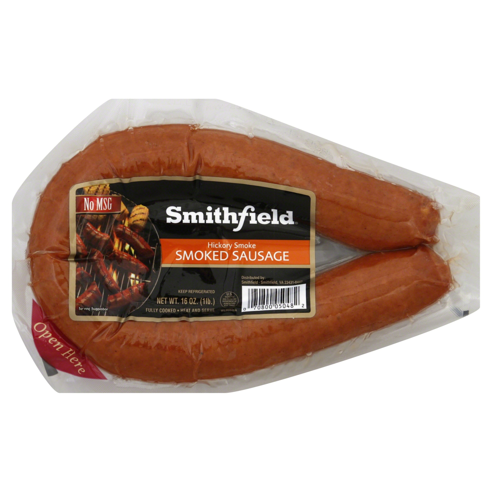 slide 1 of 1, Smithfield Sausage, Hickory Smoked, 1 lb