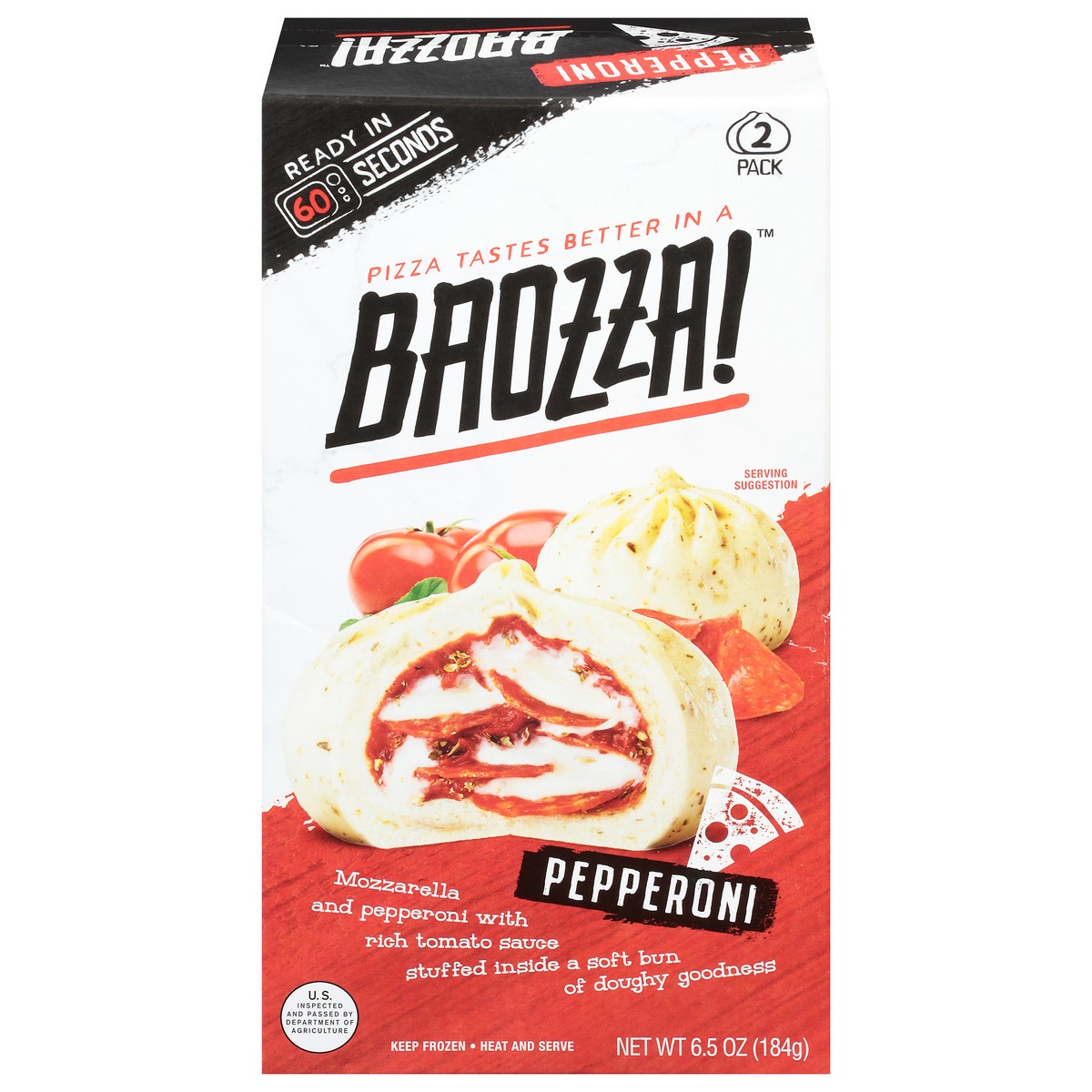 slide 1 of 2, Baozza! Pepperoni Pizza 2 ea, 2 ct
