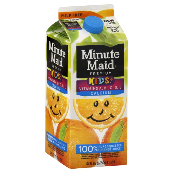 slide 1 of 1, Minute Maid Orange Juice 100 Pure Squeezed Pulp Free, 64 oz