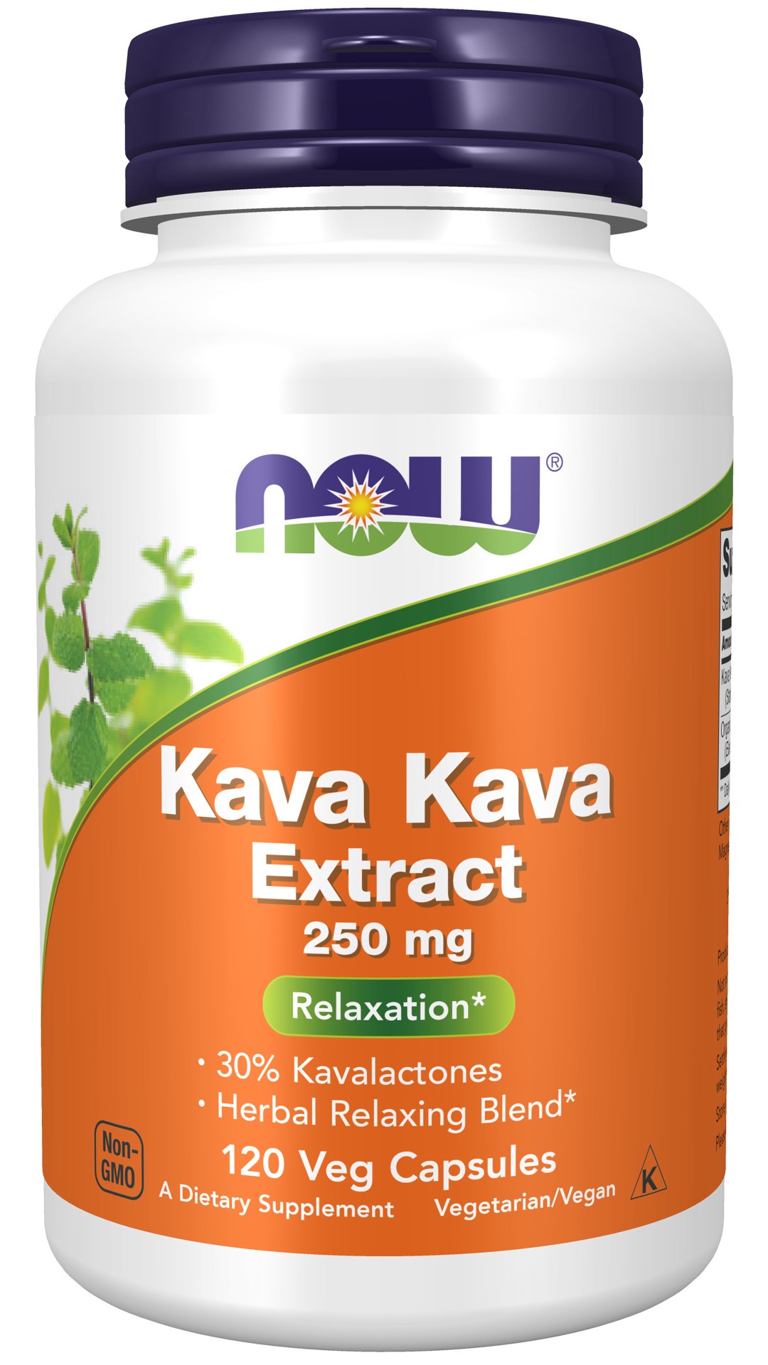 slide 1 of 4, NOW Kava Kava Extract 250 mg - 120 Veg Capsules, 120 ct