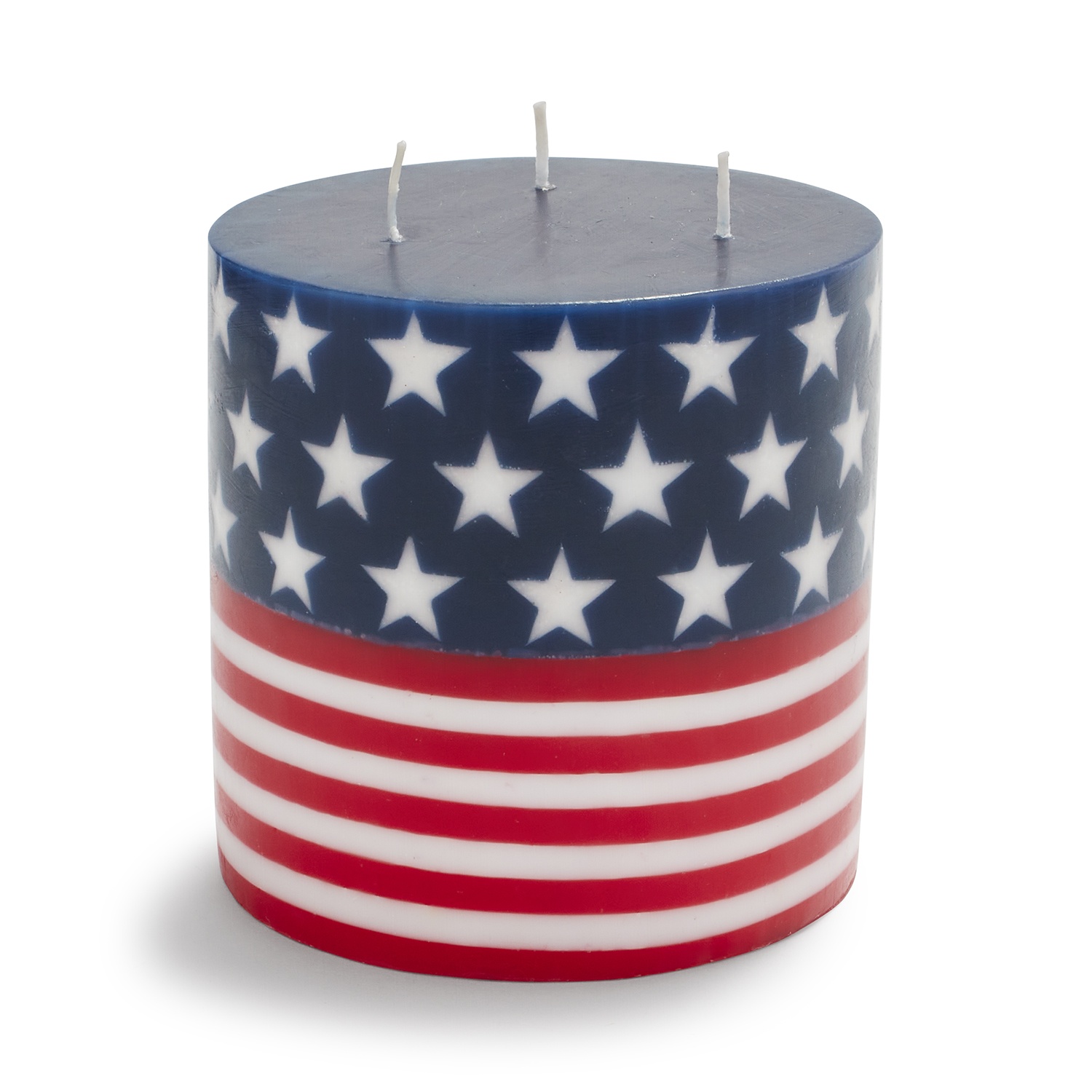 slide 1 of 1, Sur La Table 3-Wick Flag Pillar Candle, 5 in