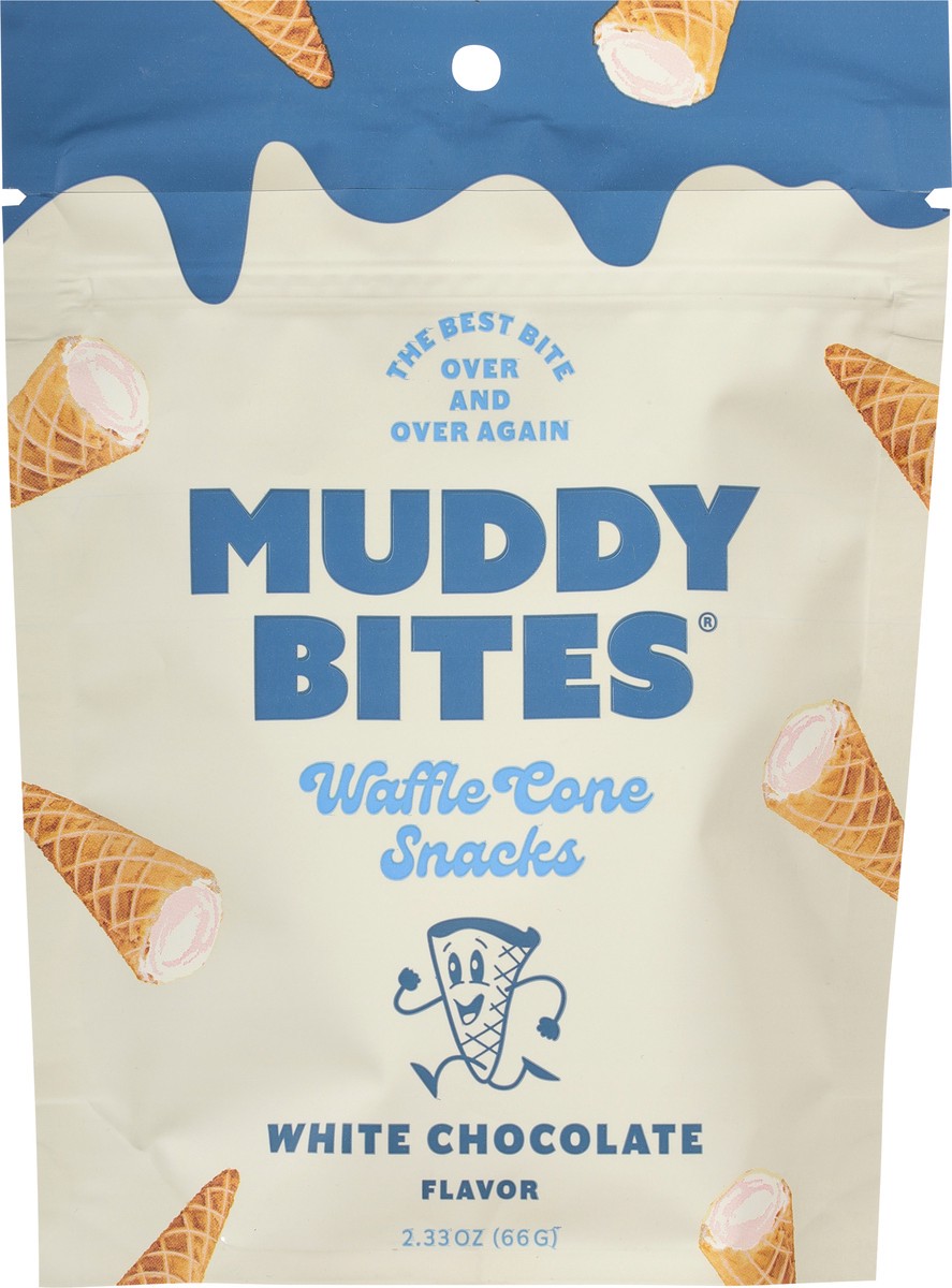 slide 11 of 11, Muddy Bites White Chocolate Flavor Waffle Cone Snacks 2.33 oz, 2.33 oz