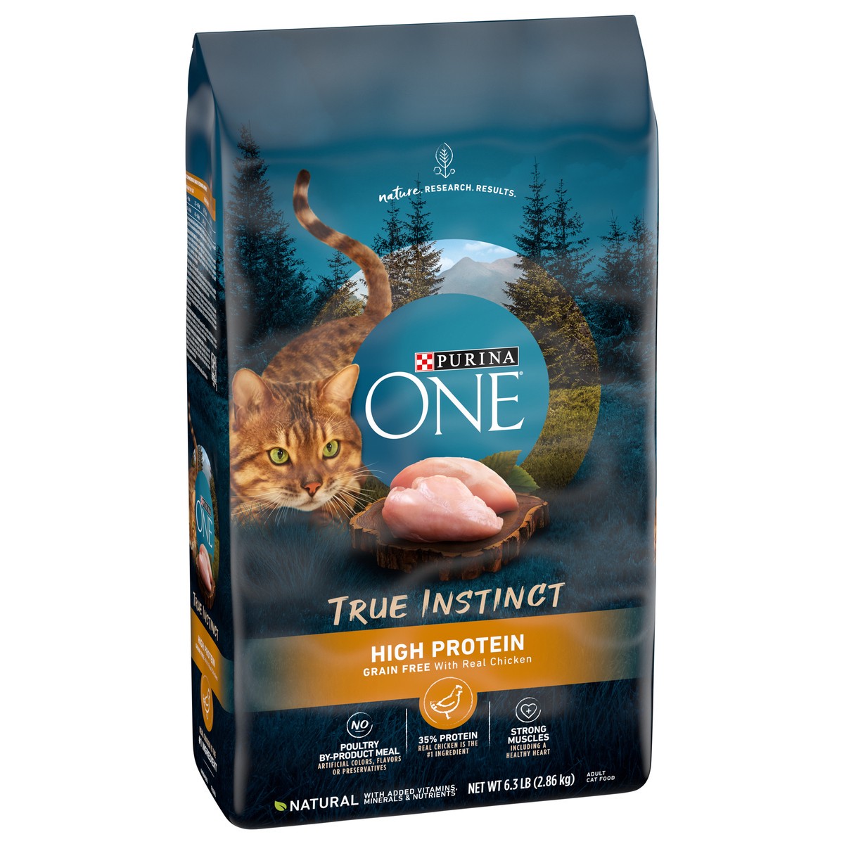 slide 4 of 9, Purina ONE Natural, High Protein, Grain Free Dry Cat Food, True Instinct With Real Chicken - 6.3 lb. Bag, 6.3 lb