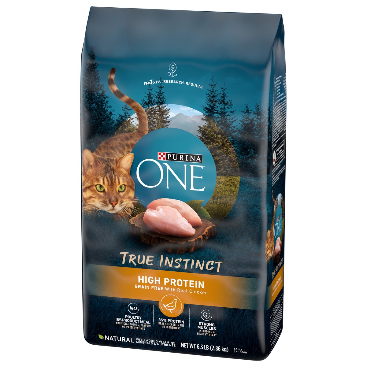 slide 8 of 9, Purina ONE Natural, High Protein, Grain Free Dry Cat Food, True Instinct With Real Chicken - 6.3 lb. Bag, 6.3 lb