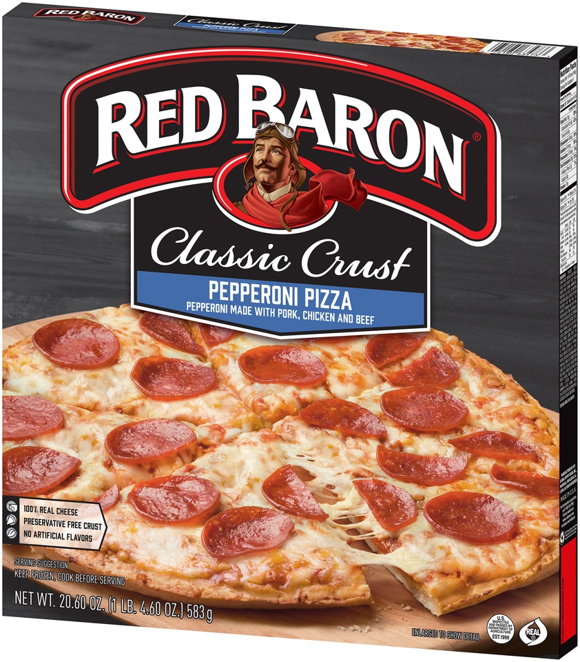slide 3 of 9, Red Baron Pizzeria Style Classic Crust Pepperoni Pizza, 20 oz