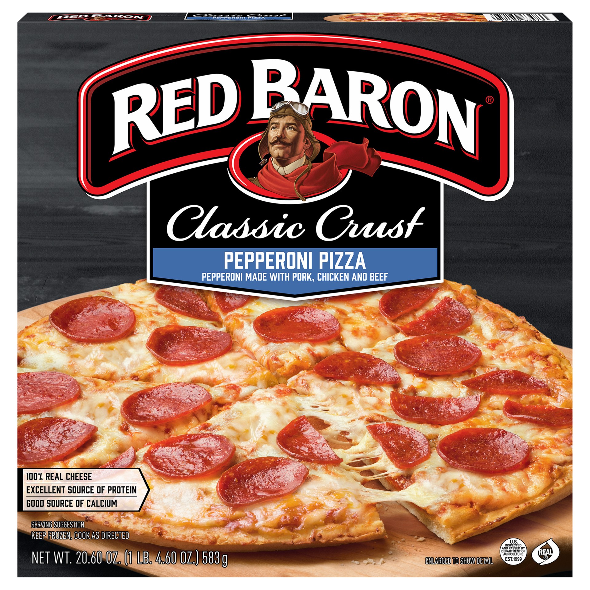 slide 1 of 5, Red Baron Classic Pepperoni Frozen Pizza - 20.6oz, 20.6 oz