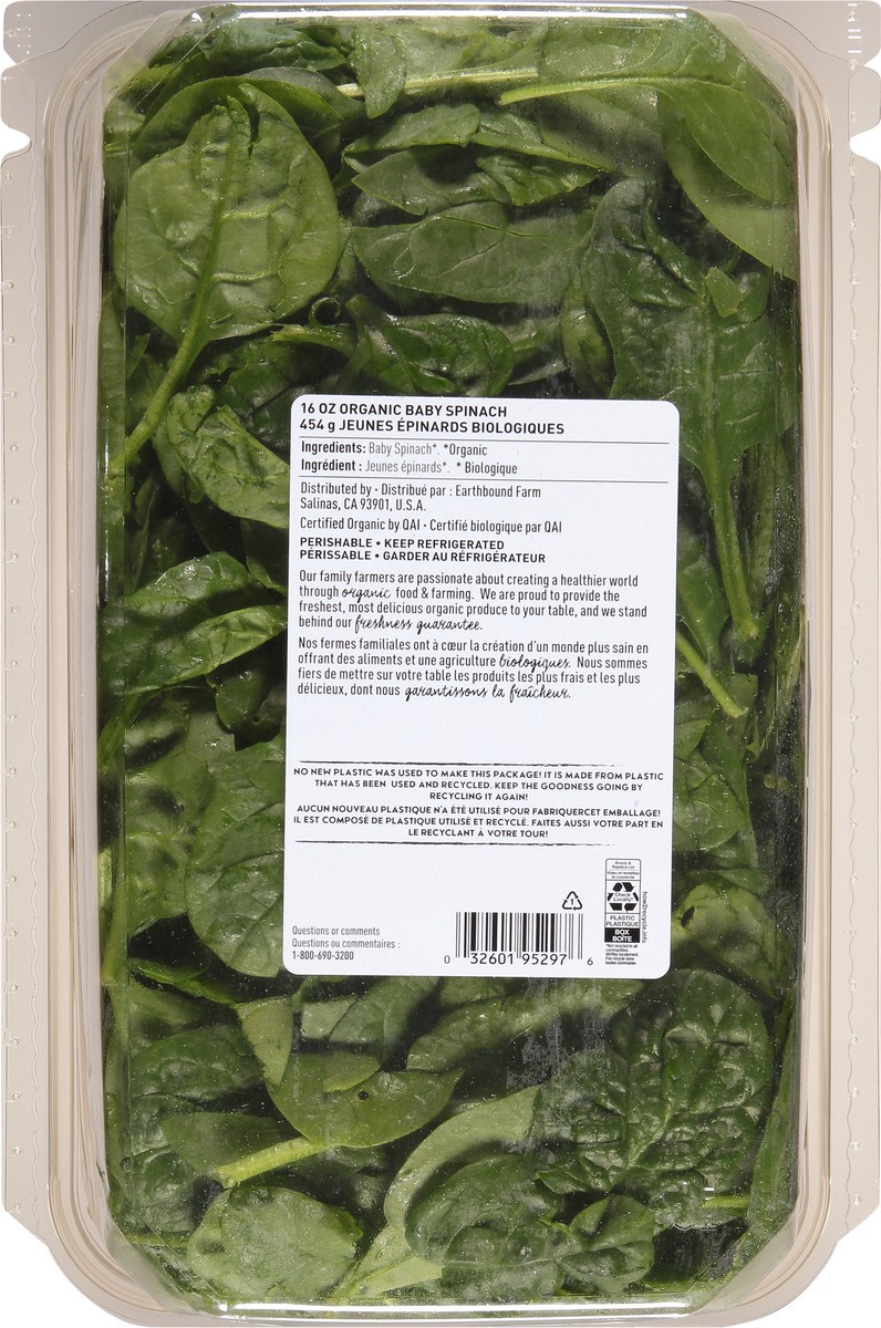 slide 9 of 13, Earthbound Farm Organic Baby Spinach 16 oz, 16 oz