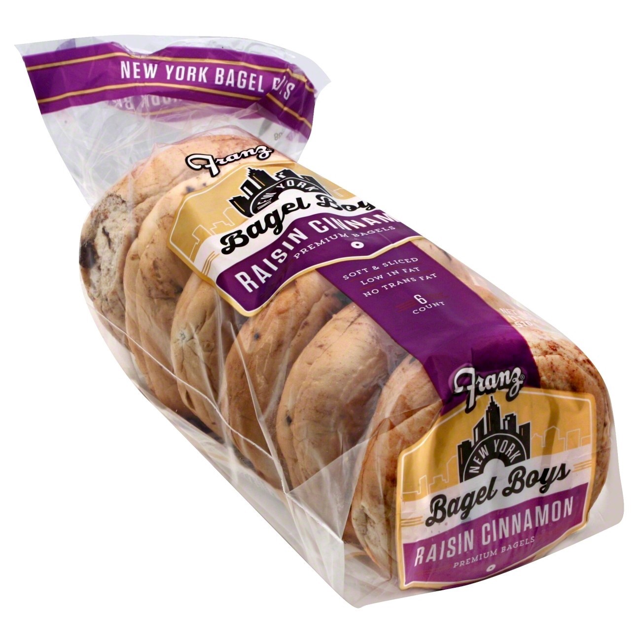 slide 1 of 5, Franz New York Cinnamon And Raisin Bagel, 6 ct; 20 oz