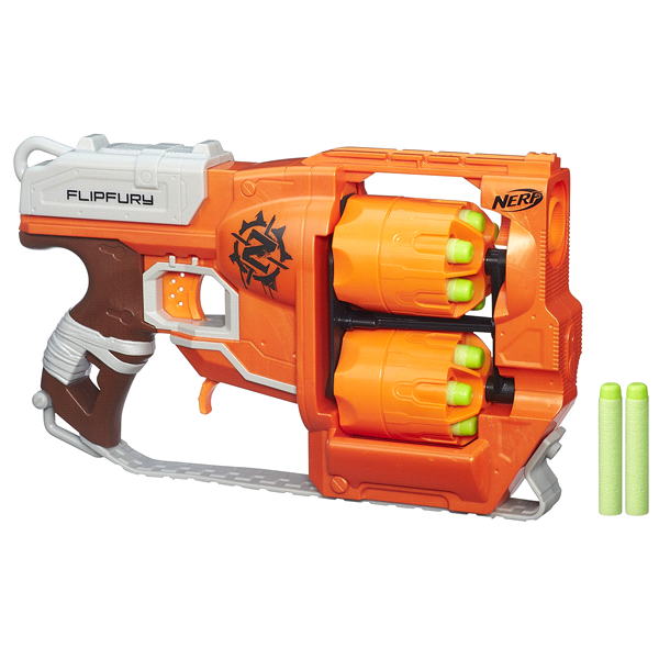 slide 1 of 7, Nerf Zombie Strike FlipFury Blaster, 1 ct