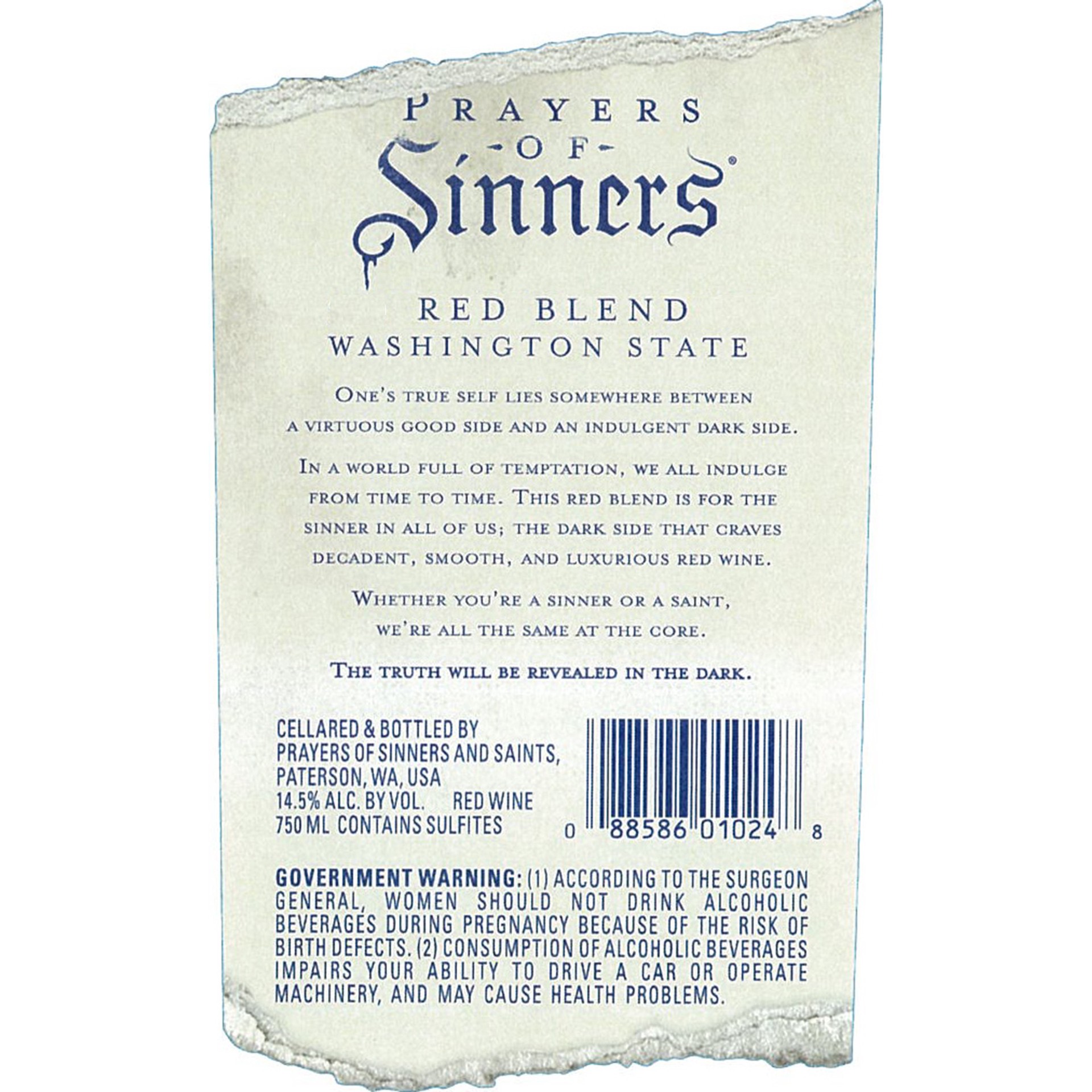 slide 4 of 5, Prayers Of Sinners And Saints Prayers Of Sinners Red Blend Wine, 750 mL, 750 ml