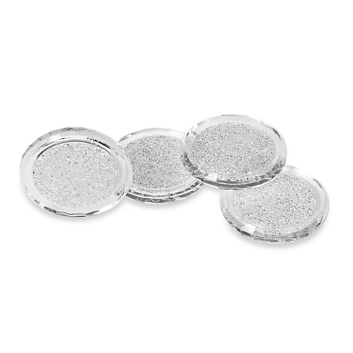 slide 1 of 1, Oleg Cassini Crystal Diamond Coasters, 4 ct