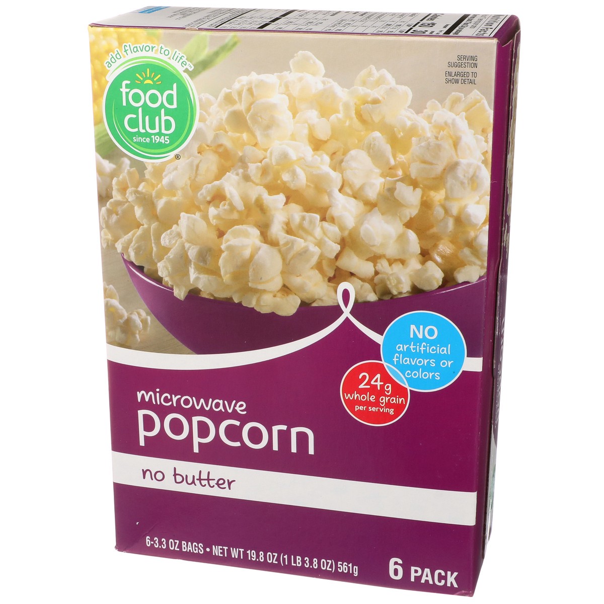 slide 3 of 9, Food Club No Butter Microwave Popcorn, 19.8 oz