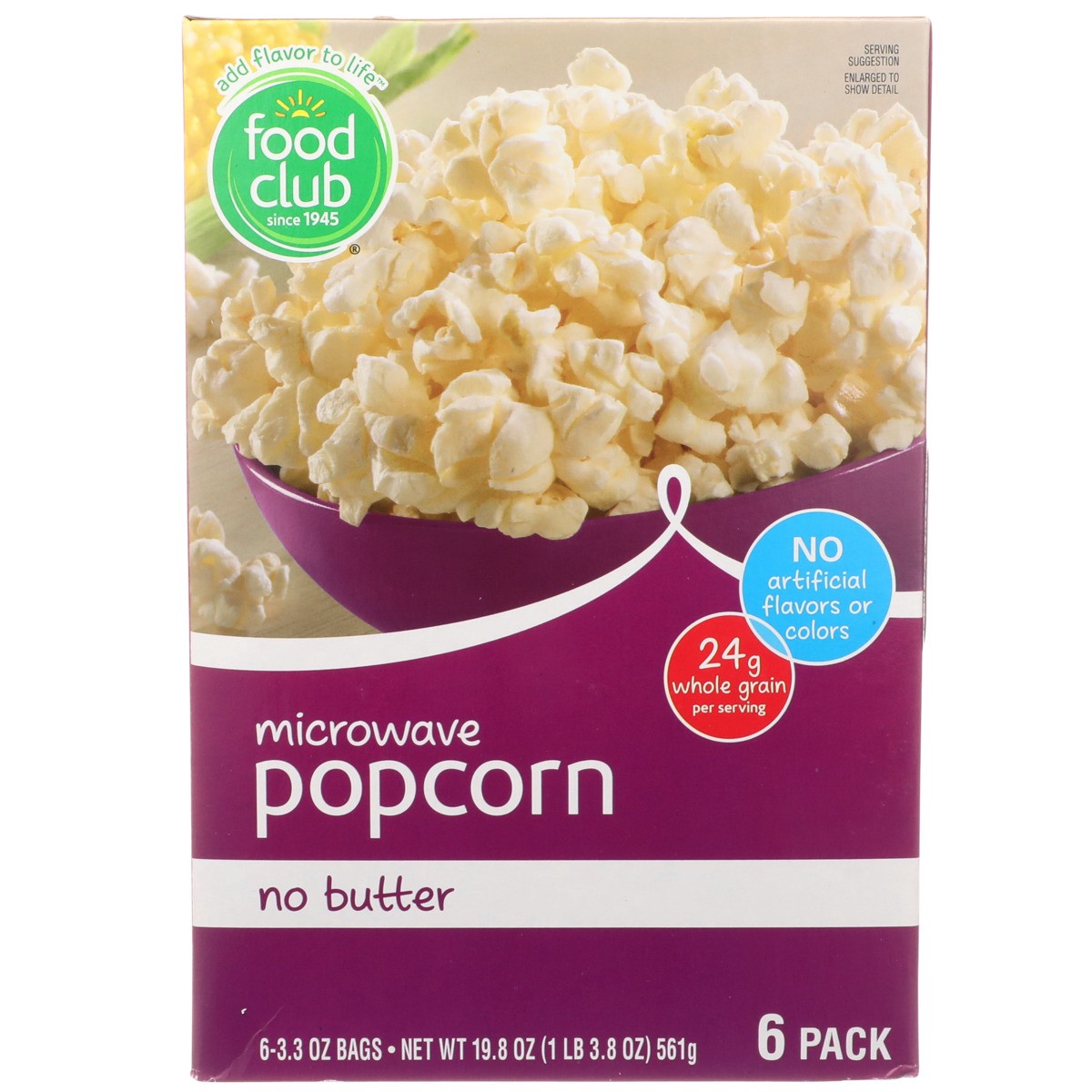 slide 8 of 9, Food Club No Butter Microwave Popcorn, 19.8 oz