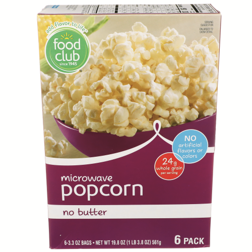 slide 1 of 1, Food Club No Butter Microwave Popcorn, 19.8 oz