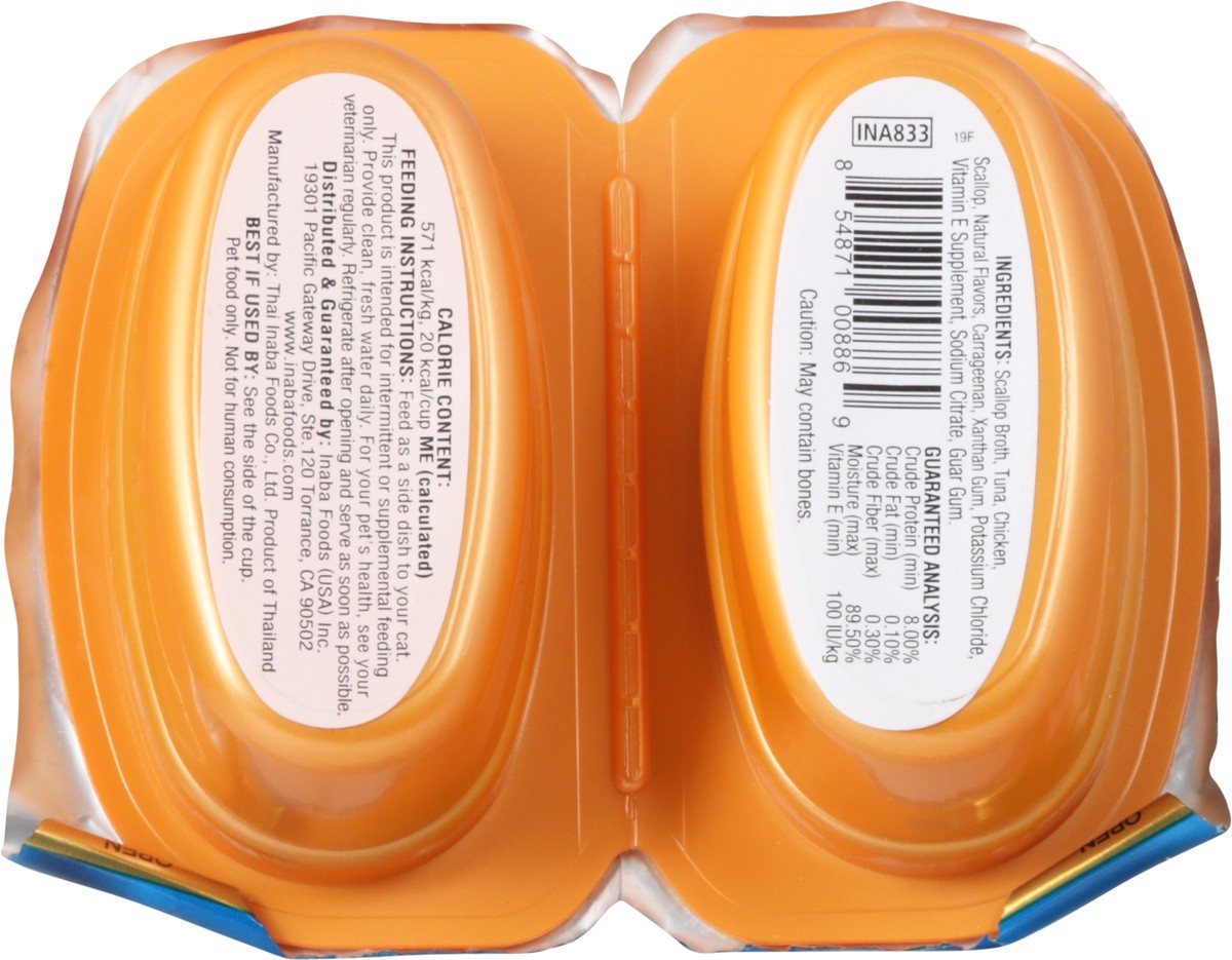 slide 9 of 9, Inaba Twins 2 Packs Tuna & Chicken with Scallop Recipe Side Dish for Cats 2 - 1.23 oz Packs, 2 ct