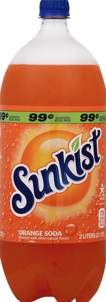 slide 1 of 1, Sunkist Orange Soda - 2 liter, 2 liter