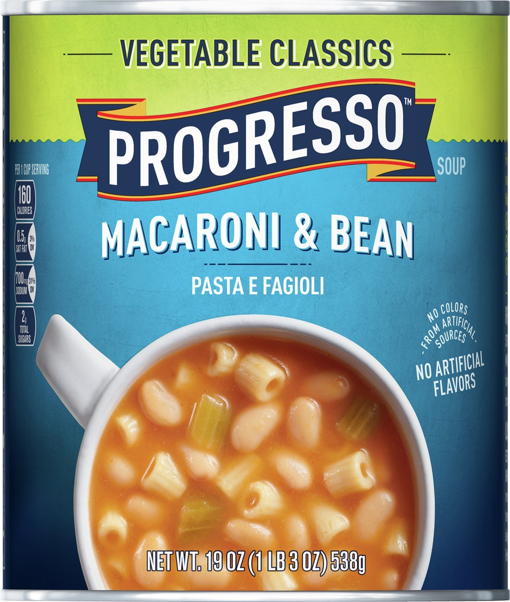 slide 2 of 9, Progresso Vegetable Classics, Macaroni & Bean Canned Soup, 19 oz., 19 oz