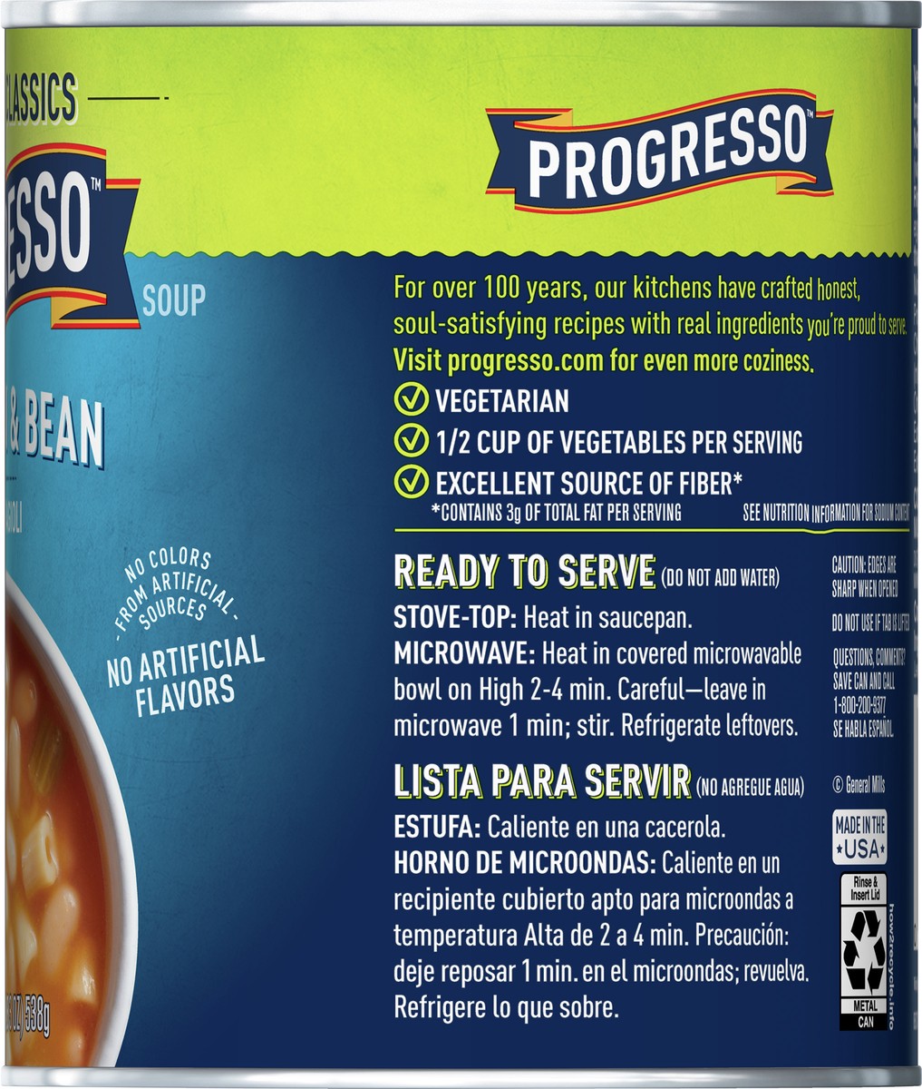 slide 3 of 9, Progresso Vegetable Classics, Macaroni & Bean Canned Soup, 19 oz., 19 oz