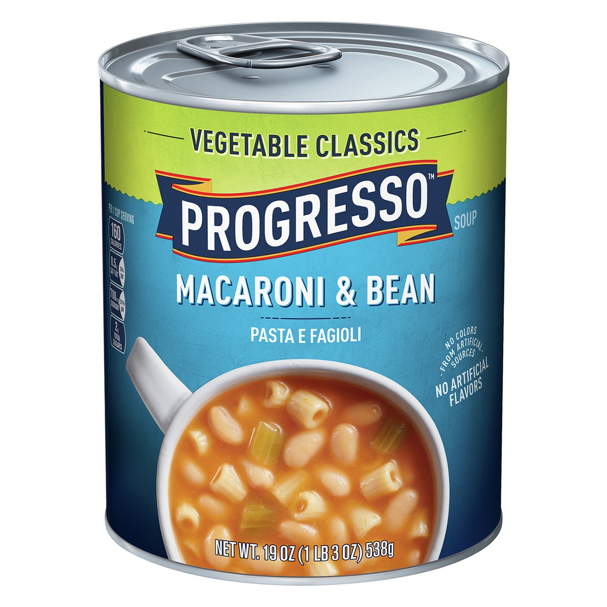 slide 1 of 9, Progresso Vegetable Classics, Macaroni & Bean Canned Soup, 19 oz., 19 oz