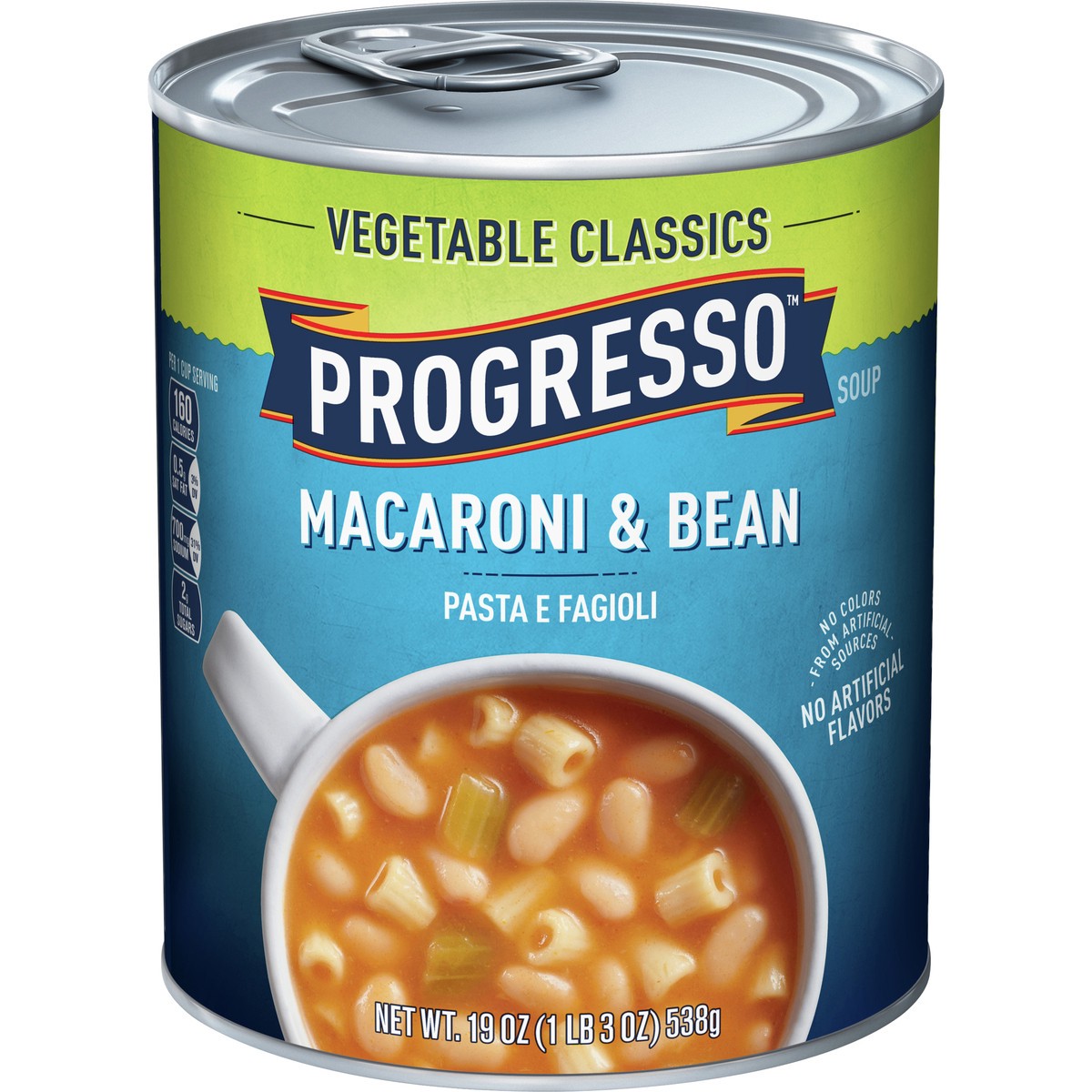 slide 1 of 9, Progresso Vegetable Classics, Macaroni & Bean Canned Soup, 19 oz., 19 oz