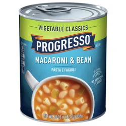 Progresso Vegetable Classics, Macaroni & Bean Canned Soup, 19 oz.