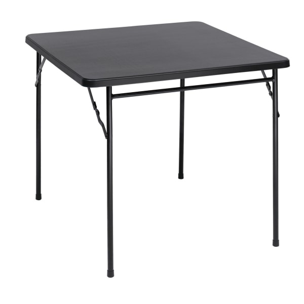 slide 1 of 1, Realspace Molded Plastic Top Folding Card Table, Black, 1 ct