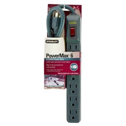 Stanley PowerMax 6 Outlet Power Strip, Green