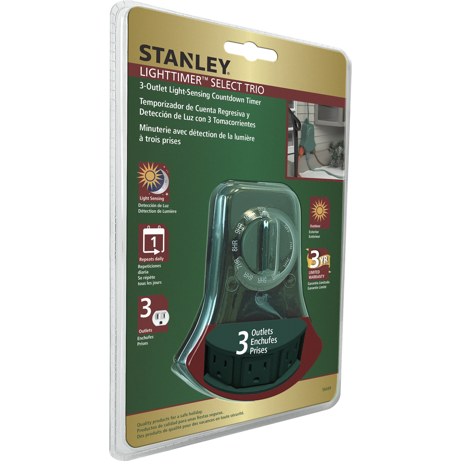 slide 2 of 2, STANLEY Light Timer Select Trio, 9 in